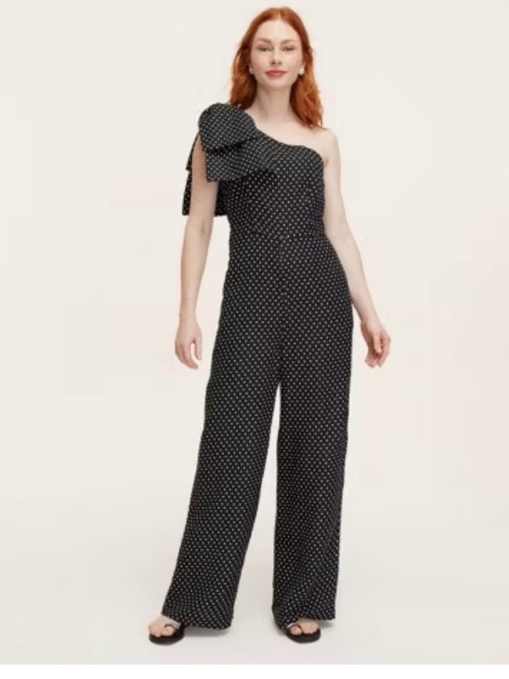 Kate Spade x Target One-Shoulder Black Polka Dot Jumpsuit NWT!